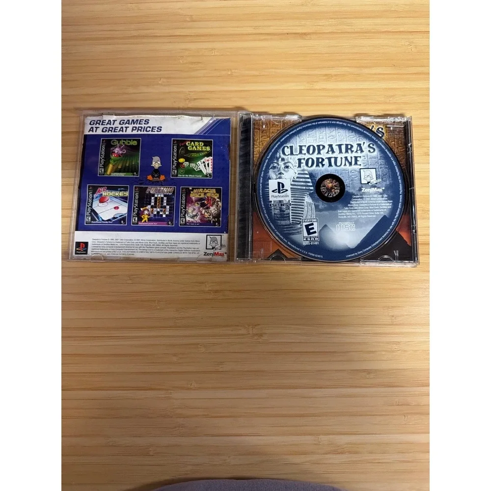 PS1 Cleopatra's Fortune CIB Water Damaged Manual Untested Puzzle Game